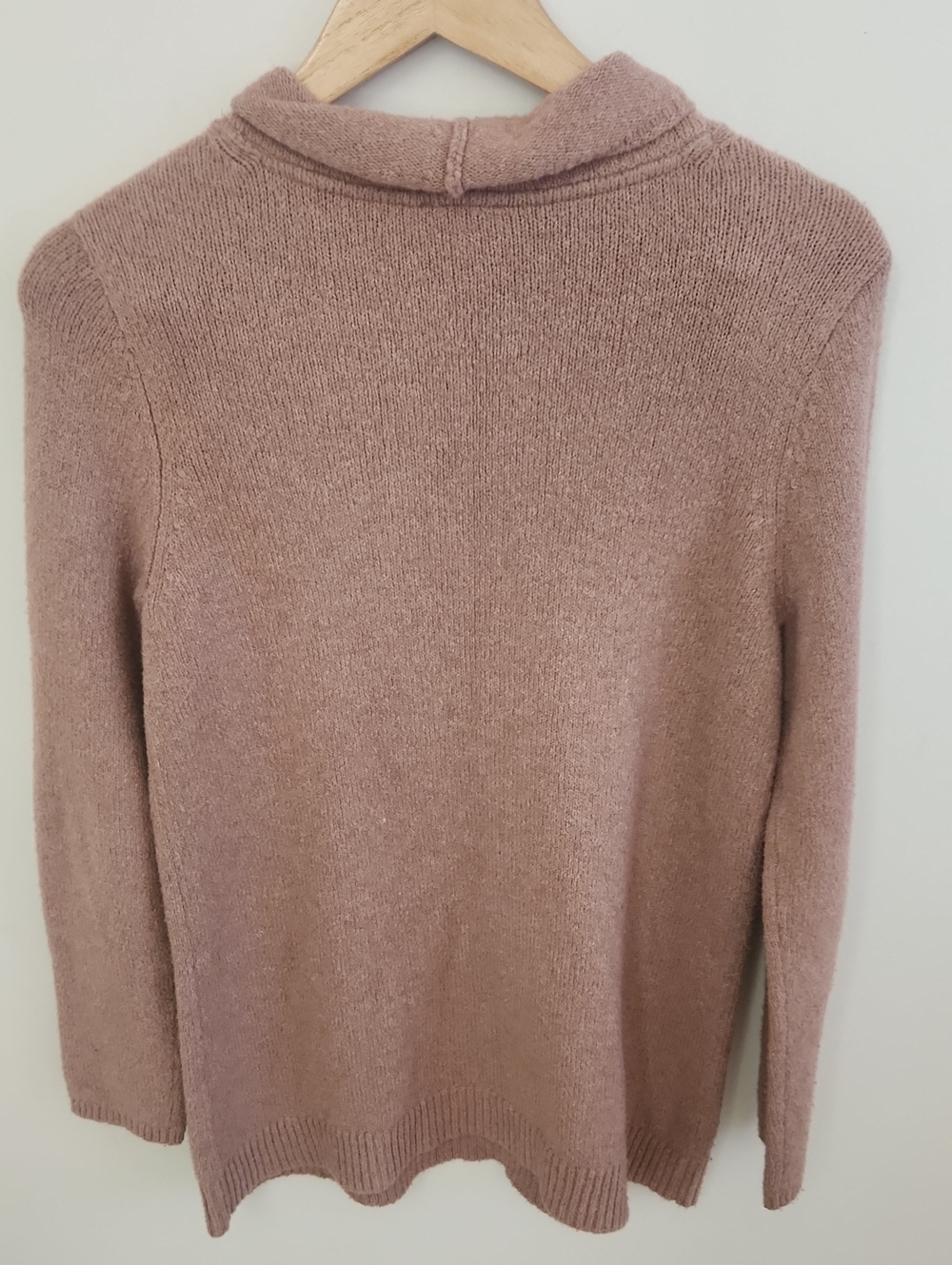 J. Jill Draped Funnel Neck Wool Knit Speckled Pink Sweater Small - Picture 7 of 10